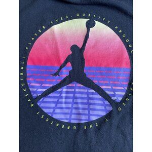 AIR JORDAN Black Shirt- Short Sleeve Black Tshirt- Youth Size XL- Jumpman Logo